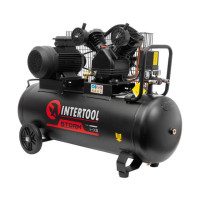 Компрессор 100 л, 3 кВт, 380 В, 10 атм, 500 л/мин., 2 цилиндра INTERTOOL PT-0013