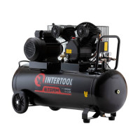 Компрессор 100 л, 3 кВт, 220 В, 10 атм, 500 л/мин., 2 цилиндра, STORM INTERTOOL PT-0014