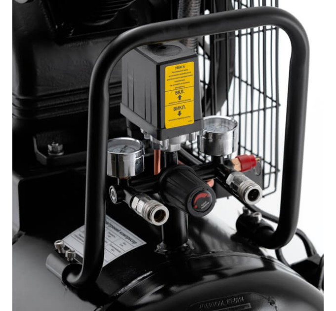 Компресор 100 л, 3 кВт, 220 В, 10 aтм, 500 л/хв., 2 циліндри, STORM INTERTOOL PT-0014