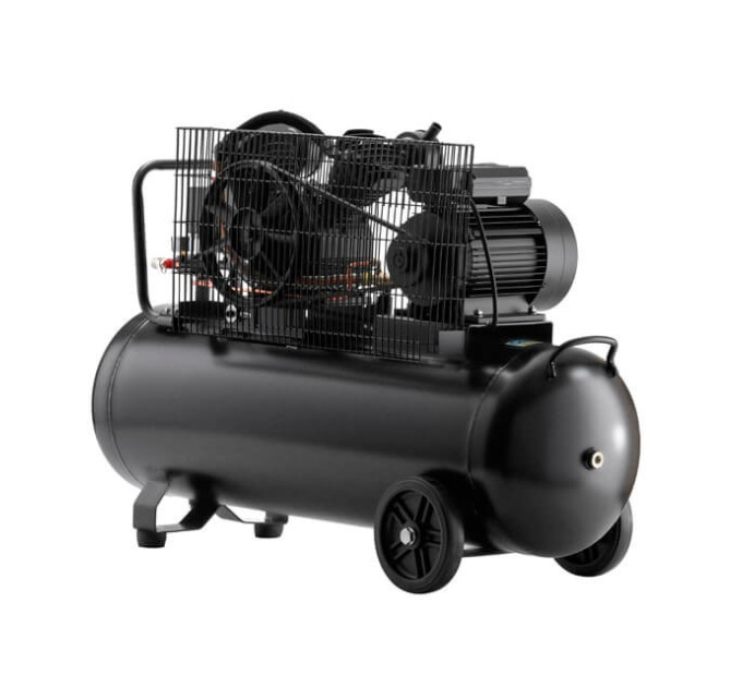 Компресор 100 л, 3 кВт, 220 В, 10 aтм, 500 л/хв., 2 циліндри, STORM INTERTOOL PT-0014