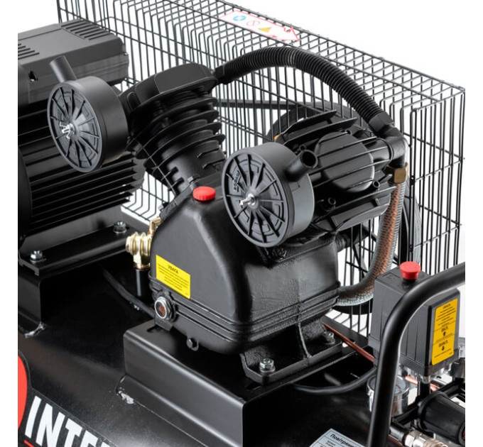 Компресор 100 л, 3 кВт, 220 В, 10 aтм, 500 л/хв., 2 циліндри, STORM INTERTOOL PT-0014