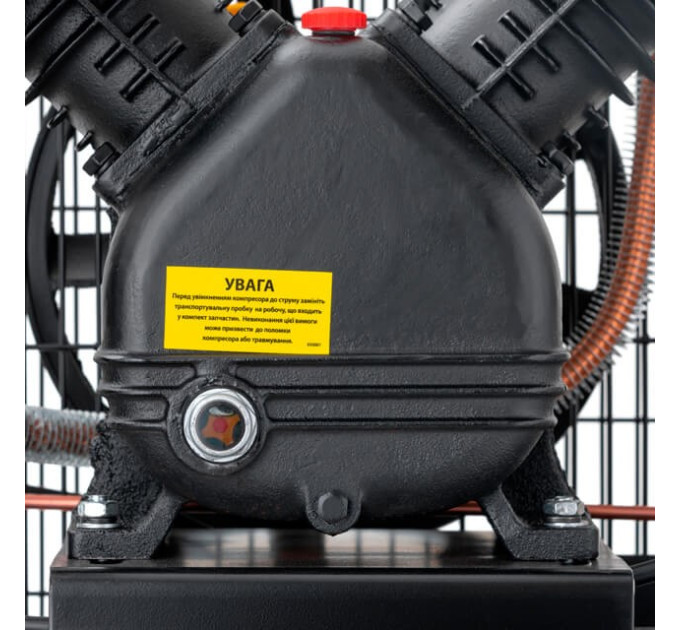 Компресор 100 л, 3 кВт, 220 В, 10 aтм, 500 л/хв., 2 циліндри, STORM INTERTOOL PT-0014
