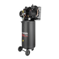 Компрессор 100 л, вертикальный, 3 кВт, 220 В, 10 атм, 500 л/мин. 2 цилиндра INTERTOOL PT-0017