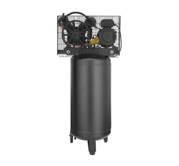 Компрессор 100 л, вертикальный, 3 кВт, 220 В, 10 атм, 500 л/мин. 2 цилиндра INTERTOOL PT-0017