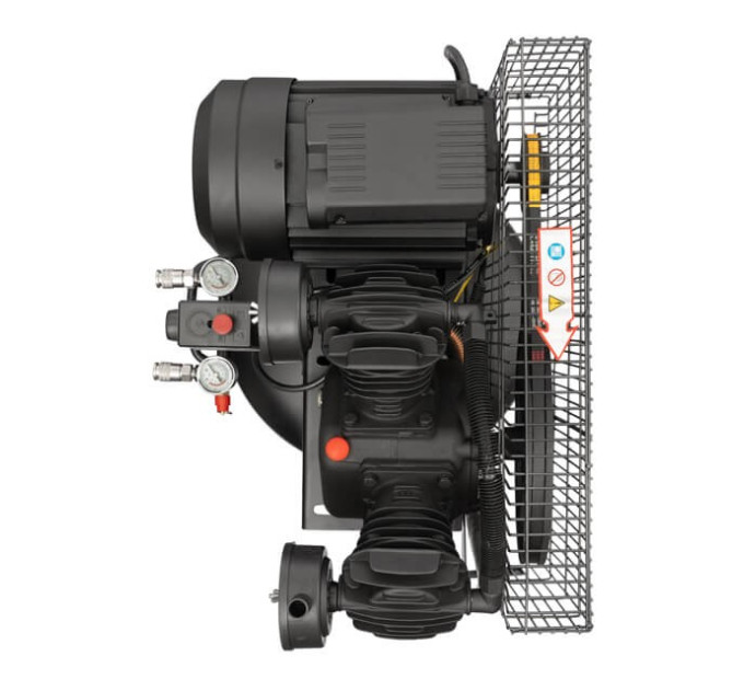 Компрессор 100 л, вертикальный, 3 кВт, 220 В, 10 атм, 500 л/мин. 2 цилиндра INTERTOOL PT-0017
