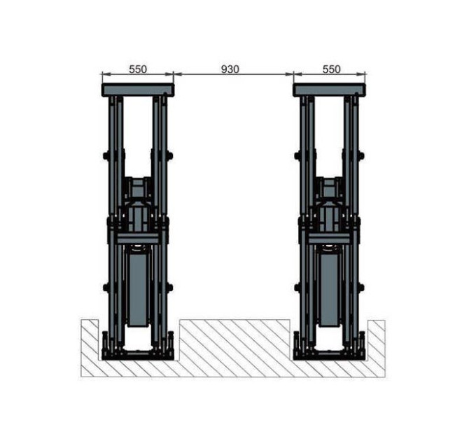 Подъемник ножничный встраиваемый 3-3.5т Well Kraft 301MS/305MS (Германия-Китай)