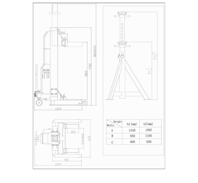 Беспроводные подкатные колонны 7.5т Well Kraft ML4030W (Германия-Китай)