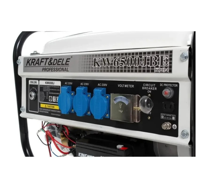 Генератор Бензиновий Kraft&Dele KD114 KW6500JBE 2.5 кВт 12/230В, запуск ручний + електро + ОЛИВА У ПОДАРУНОК
