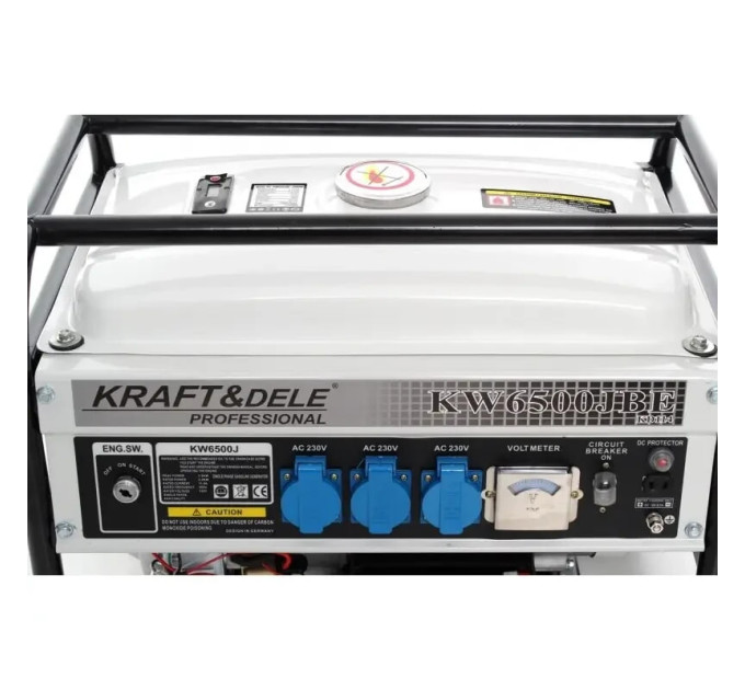 Генератор Бензиновий Kraft&Dele KD114 KW6500JBE 2.5 кВт 12/230В, запуск ручний + електро + ОЛИВА У ПОДАРУНОК
