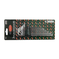 Набір ключів Г-подібних TORX екстра довгих, 7пр. (Т10,Т15,Т20,Т25,Т27,Т30,Т40), в пластиковому трим