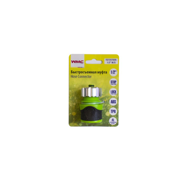 Соединитель ''быстроразъем-шланг'' с автостопом 1/2'' WMC TOOLS WT-TG7207009-1/2" W/S