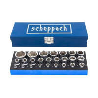 Набор головок 1/4'', 1/2'', 25 предметов (6гр.) SCHEPPACH SCH-50121G