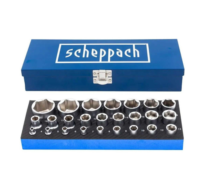 Набір головок 1/4'', 1/2'', 25 предметів (6гр.) SCHEPPACH SCH-50121G