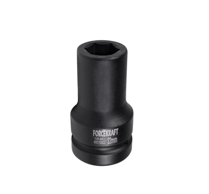 Головка ударная глубокая 1'' 6-гранная 22мм Forcekraft FK-48510022
