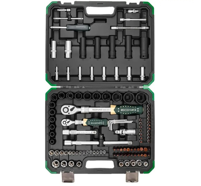 Набір інструментів 108+6пр. 1/4", 1/2" (6гр.) Rockforce RF-41082+6L