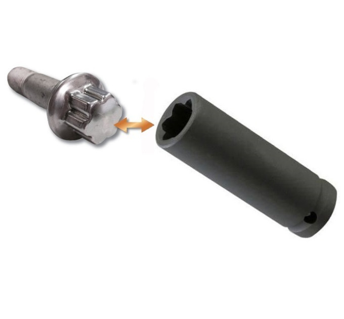 Головка ударная тонкостенная для литых дисков Mercedes-Benz 17мм, 1/2" F-9T0206