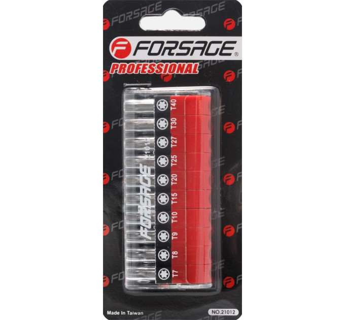 Набір біт 1/4" Torx 10пр. (T 7,8,9,10,15,20,25,27,30,40-25мм)