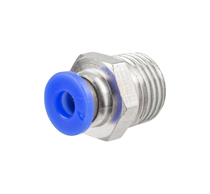 Фітинг 1/4" для пластикових трубок зовнішнє різблення 4мм ROCKFORCE RF-SPC04-02