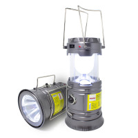 Фонарь-трансформер светодиодный аккумуляторный (торц. свет: 1LED/50LUM, боковой свет: 6LED/30LUM, заряд: сон. батарея, кабель 220V/USB, t заряд. 3-5ч, серый) WT-JBEL9901