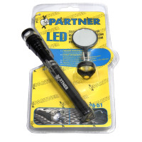 Фонарь телескопический с магнитом LED (3 светодиода + зеркало)