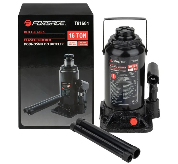 Домкрат пляшковий (205-390мм) 16т Forsage F-T91604DS