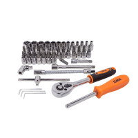 Набор инструментов 46 предметов 1/4'' (6гр.) (4-14мм) IS-2462-5 EURO