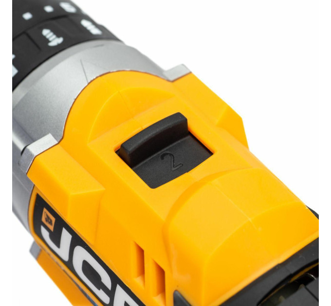 Дрель-шуруповерт аккумуляторный (JCB-18CD-BE) 18V, max 45Nm в комплекте с зарядным устройством (JCB-18VFC-E) 2.4A и аккумуляторной батареей (JCB-20LI-E) 2.0AH JCB-18CD-2XB-E