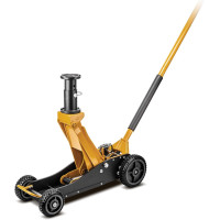 Подкатный гидравлический домкрат JCB на резиновых колесах в комплекте с удлинителями 2.5т (h min 140 мм, max 677 мм, удлин.76x54 мм 2 шт, колеса 150/200 мм) JCB-TH32506S