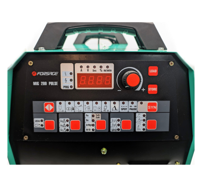 Инверторный аппарат аргонодуговой сварки Profi MIG, MMA, TIG (220V, холостой ход 65V, 6.0кВт, 5-200А, электрод 1,6-4мм, проволока 0.6-1.2мм, к-т мощности 0.7, цифр. таUL) Fors