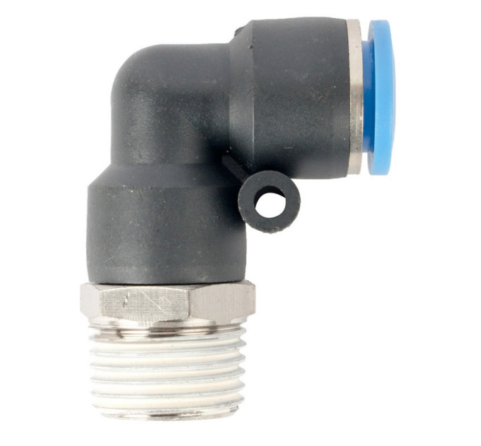 Фитинг угловой для пластиковых трубок 12мм с наружной резьбой 1/2" ROCKFORCE RF-SPL12-04