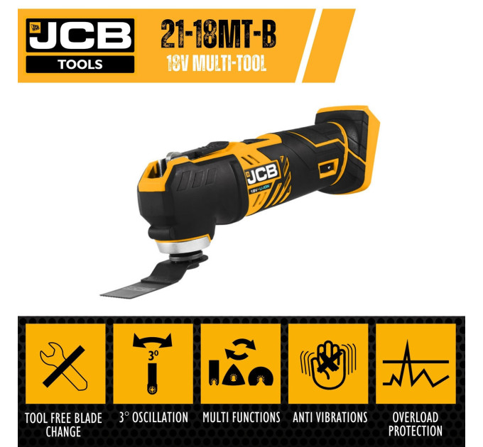 Реноватор 18V (5000-15000 об/хв), без акумулятора JCB-18MT-B-E