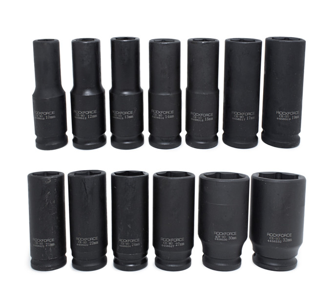 Набір головок ударних глибоких 13пр., 1/2 "(10, 12-15, 17, 19, 21, 22, 24, 27, 30, 32мм), на пластик