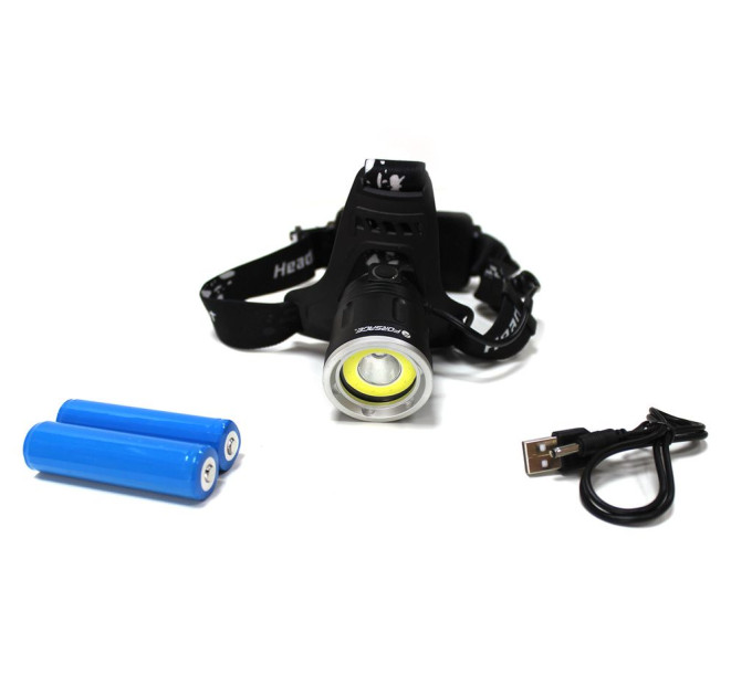 Фонарь светодиодный аккумуляторный налобный (5W COB LED1500Lm, 2000mAh, зарядка 12V, время раб.4ч, время