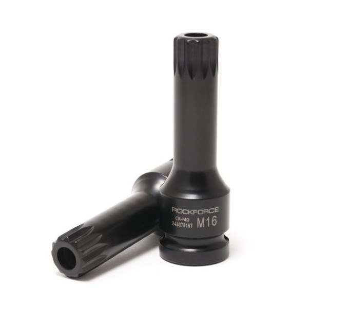 Головка 1/2" с насадкой Spline M5 с отверстием ударная ROCKFORCE RF-24807805T