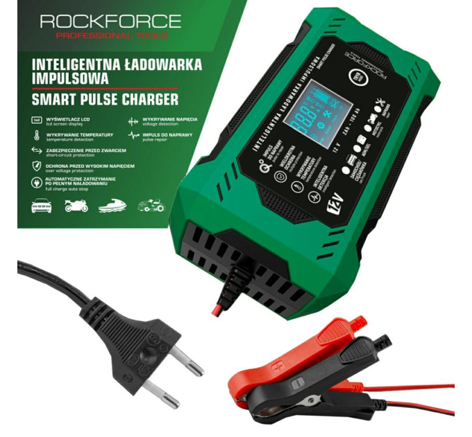 Автомобільний імпульсний зарядний пристрій (12В, 6А) ROCKFORCE RF-RJ-C120501A