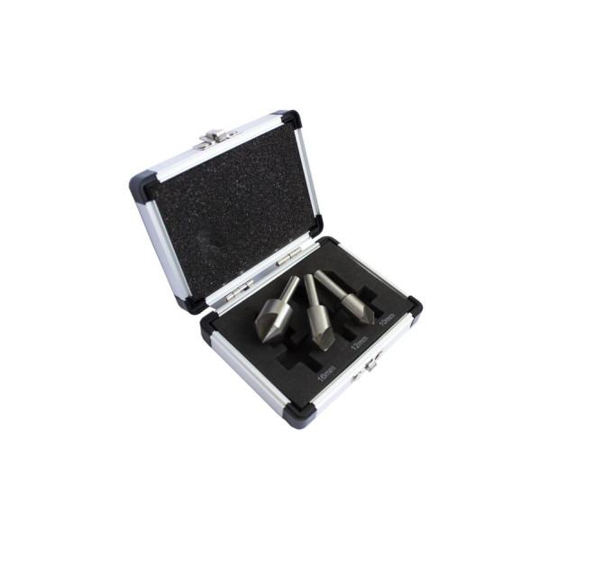 Набір зенкерів,3пр. (10, 12, 16мм),в алюм. кейсі