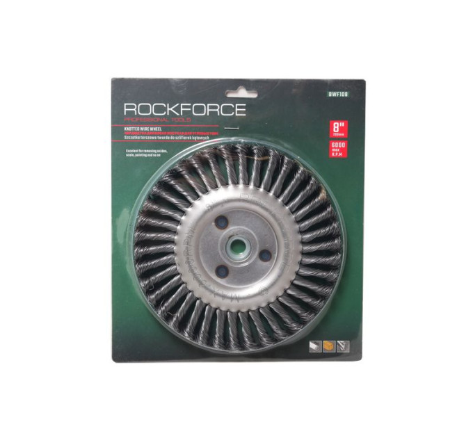 Кордщітка дискова сталева кручена для КШМ 200мм RockForce RF-BWF108