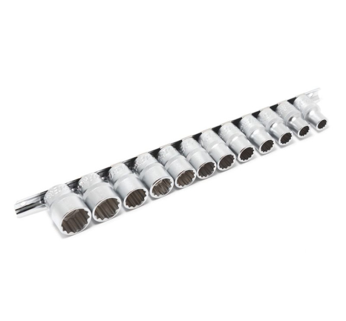 Набір головок 1/2" 12гр. 12пр.(10-19,22,24мм), на планці