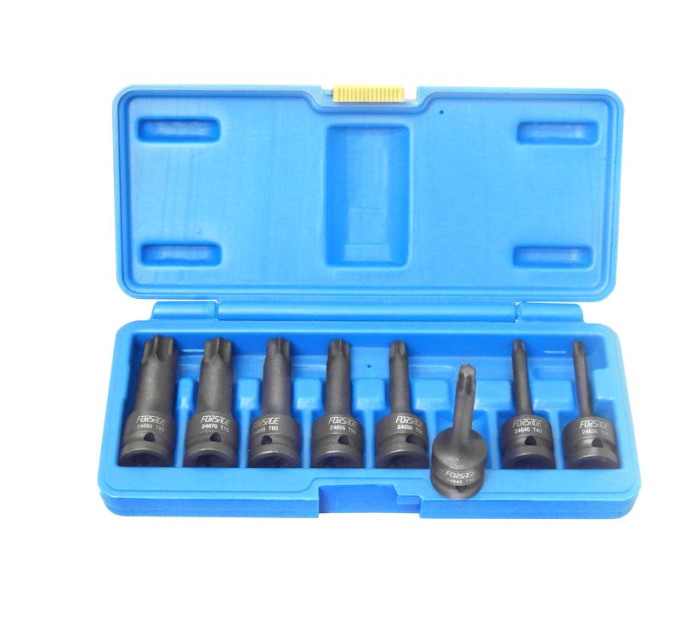 Набор головок-бит TORX ударных 8пр. 1/2" (T30, Т40, Т45, Т50, Т55, Т60, Т70, 80) в кейсе Forsage F-4088MPB