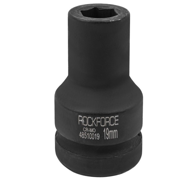 Головка ударная глубокая 1'' 6-гранная 19мм RockFORCE RF-48510019