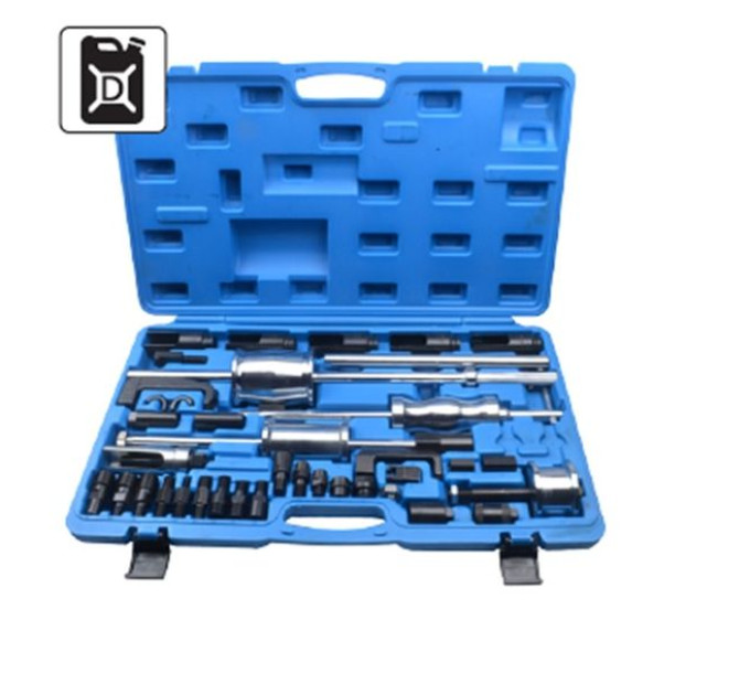 Знімач дизельних форсунок зі зворотними молотками, головками і різьбовими адаптерами (головки для форсунок: 25, 27, 28, 29, 30мм) ROCKFORCE RF-941G5