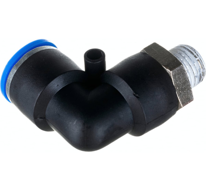 Фитинг угловой для пластиковых трубок 12мм с наружной резьбой 1/4" ROCKFORCE RF-SPL12-02