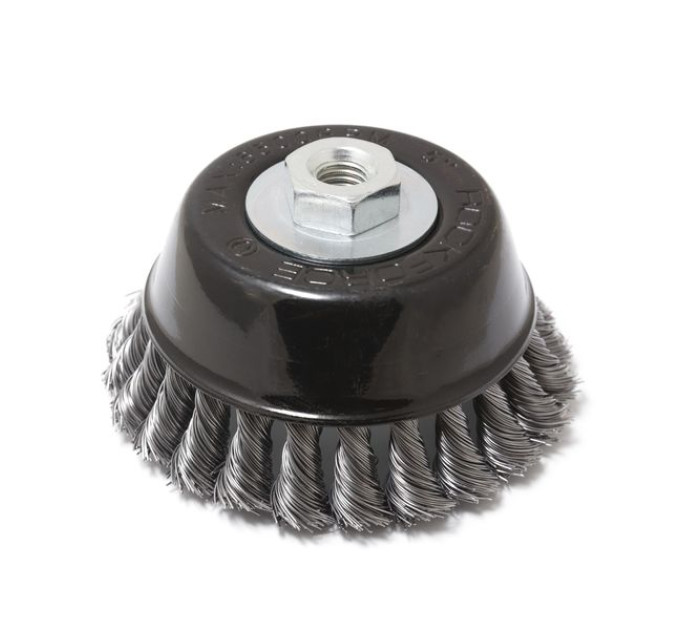 Кордщітка чашеподібна сталева кручена для КШМ 125мм ROCKFORCE RF-BWC105
