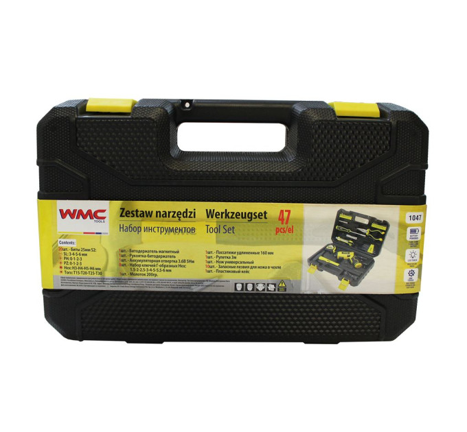 Аккумуляторная отвертка с набором инструментов 47 предметов WMC TOOLS 1047