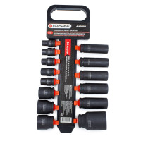 Набор ударных головок комбинированный 14пр.,1/2''(короткие:10,12-15,27,30,32мм,глубокие:17,19,21,22,24,36мм),на пластиковом держателе FORSAGE F-4149MPB