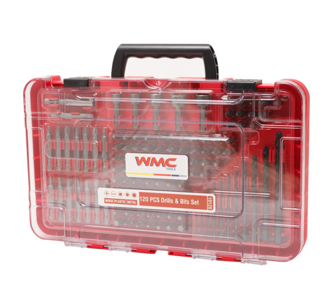 Набір біт і свердл 120 предметів у пластиковому футлярі WMC TOOLS 10120