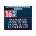 Набір ключів комбінованих дюймових 16пр. (1/4,5/16,3/8,7/16,1/2,9/16,5/8,11/16,3/4,13/16,7/8,15/16,1,1-1/16,1-1/8,1-1/4") на полотні Forsage F-5161S