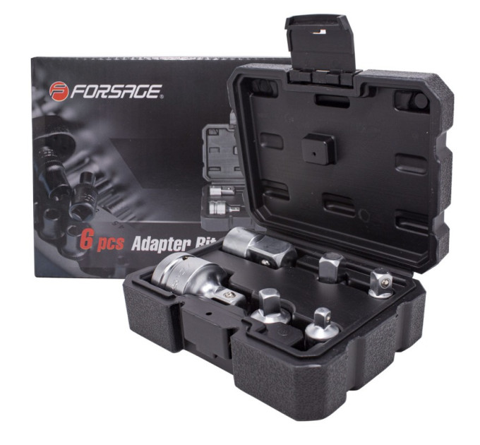 Набір адаптерів 6пр.(1/4"Mx3/8"F,3/8"Mx1/4"F,3/8''Fx1/2''M,1/2'' 'M,1/2''Fx3/4''M,3/4''Fx1/2''M) Forsage F-8206