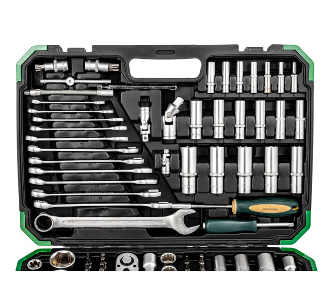 Набір інструментів 216+6пр. 1/4" 3/8" 1/2" (6гр,12гр) Rockforce RF-38841+6