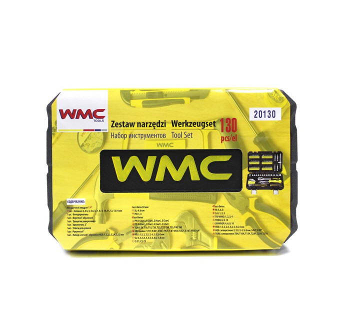 Набор инструментов 130 предметов 1/4" WMC TOOLS 20130